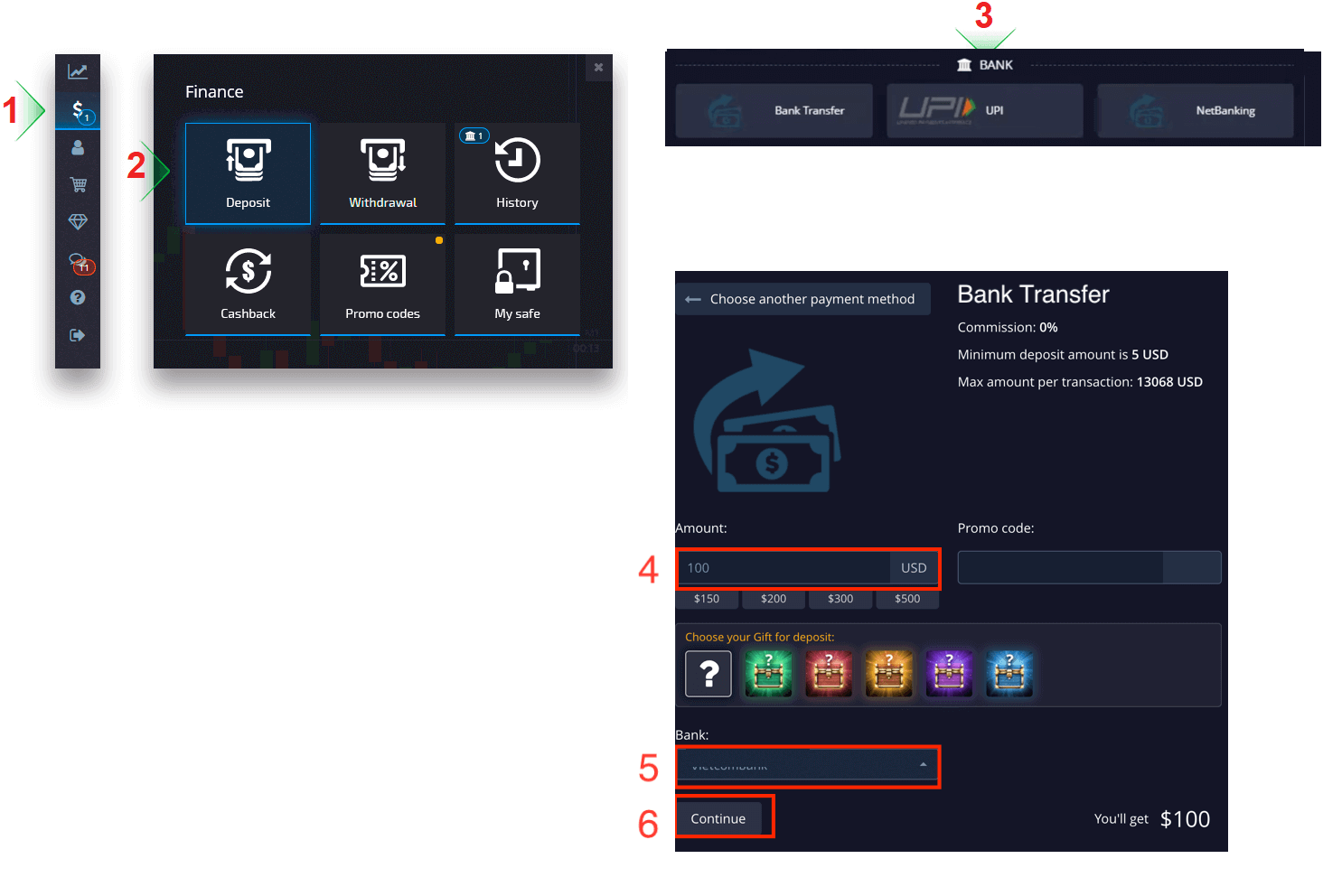 Deposit Money in Pocket Option via Bank Transfer, E-payments (GlobePay, Airtel Money wallet, MobiKwik wallet, JioMoney, OlaMoney wallet, Freecharge wallet, PhonePe wallet) and Cryptocurrency in India Deposit Money in Pocket Option via Bank Transfer, E-payments (GlobePay, Airtel Money wallet, MobiKwik wallet, JioMoney, OlaMoney wallet, Freecharge wallet, PhonePe wallet) and Cryptocurrency in India