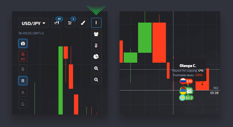Guide Using the Settings at Pocket Option - Copy Trades of Other Users from the Chart Guide Using the Settings at Pocket Option - Copy Trades of Other Users from the Chart