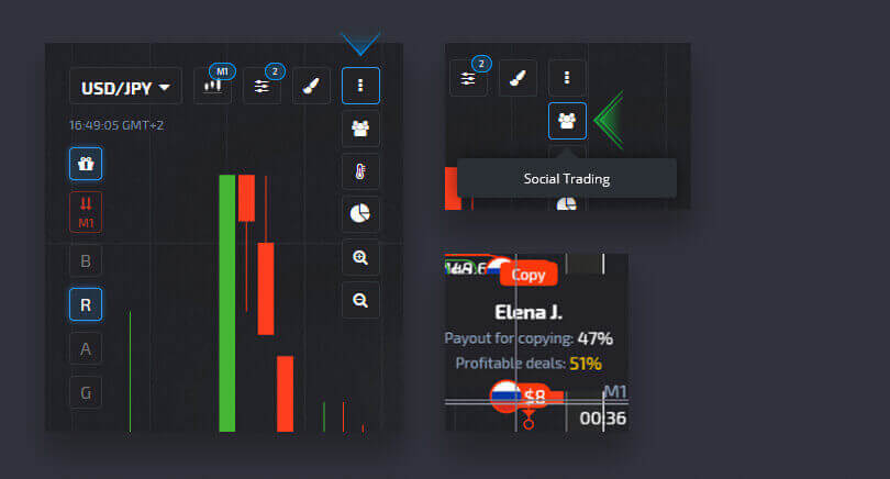 Opas Pocket Option -asetusten käyttämiseen - Kopioi muiden käyttäjien kaupat kaaviosta Opas Pocket Option -asetusten käyttämiseen - Kopioi muiden käyttäjien kaupat kaaviosta