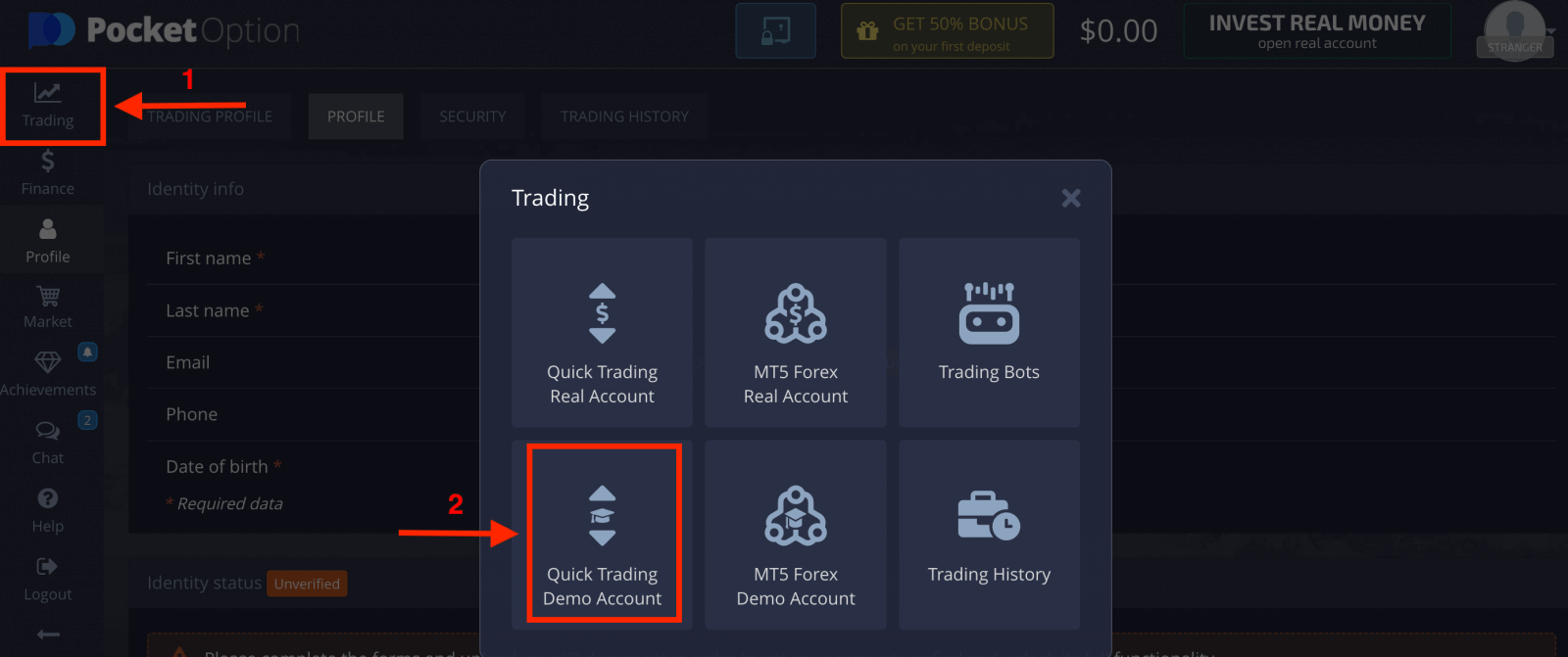 Cara Mendaftar dan Mengeluarkan Wang di Pocket Option Cara Mendaftar dan Mengeluarkan Wang di Pocket Option