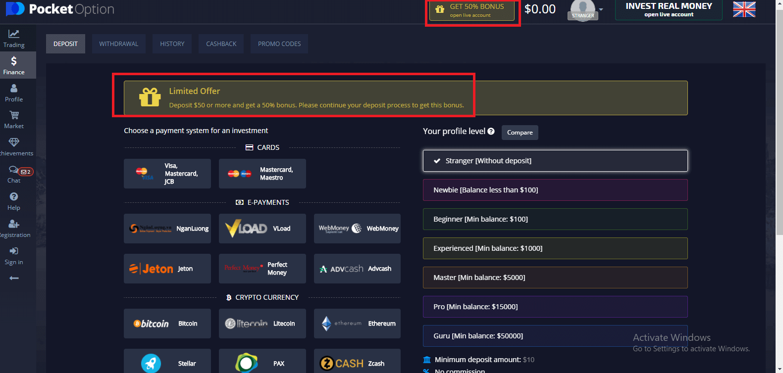 Pocket Option Yekutanga Deposit Promotion - 50% Bonus Pocket Option Yekutanga Deposit Promotion - 50% Bonus